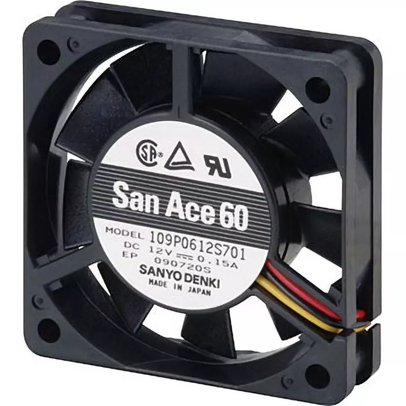 Sanyo Denki San Ace DC Fan Square 40x40 mm Size 20 mm Thickness, 109P0412M6D01
