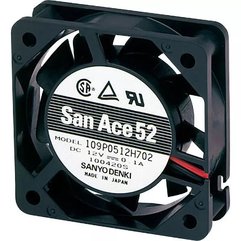 Sanyo Denki DC San Ace DC Fan 109P (52 x 15 Thickness) Square 52x52 mm DC24 V 15 mm Thickness, 109P0524H701