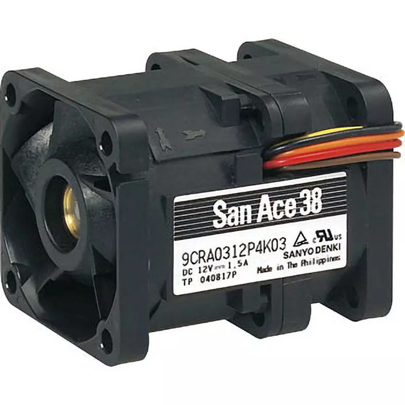 Sanyo Denki DC San Ace Counter Rotating Fan Square 40x40 mm DC12 V 25 mm Thickness, 9CRA0412P4K03