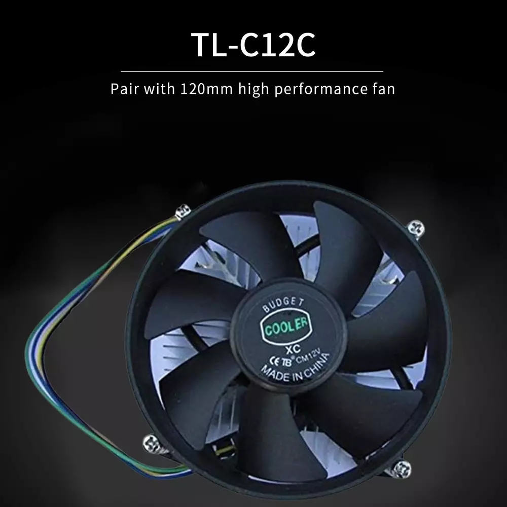 LOTA High-Performance CPU Cooler Fan Black Compatible with Intel LGA775, MST-741-LT