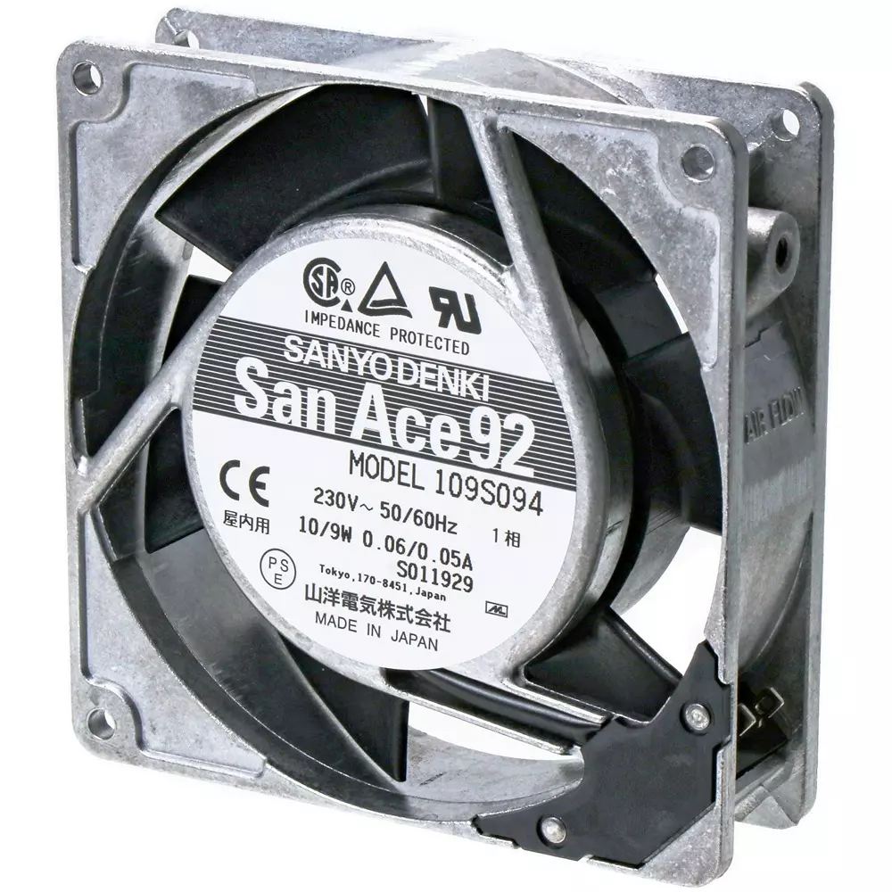 Sanyo Denki San Ace Ac Fan Motor Square AC230 V Input 25 mm Thickness, 109S094