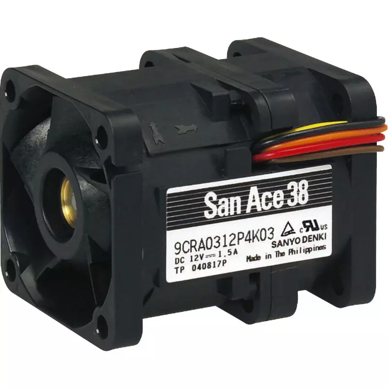 Sanyo Denki DC San Ace Counter Rotating Fan Square 40x40 mm DC12 V 25 mm Thickness, 9CRA0412P4J03