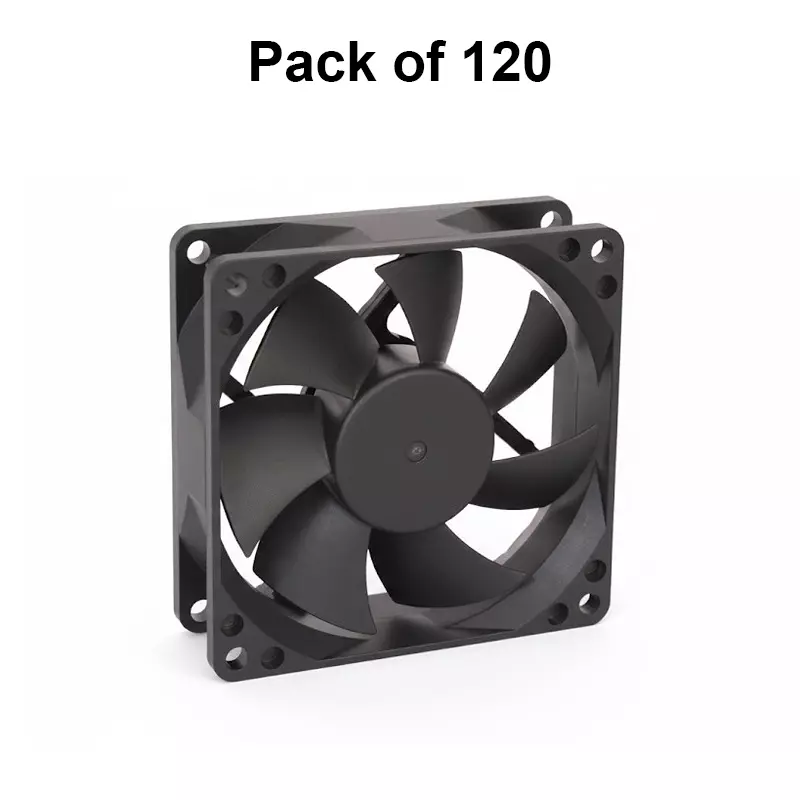 Clasiair 24 V DC Brushless Fan Sleeve Bearing 1.44 W Power 3 Inch (7.62 cm) Size Black for Industrial Use, CA-80 25 S24 V DC (Pack of 120 Pcs)