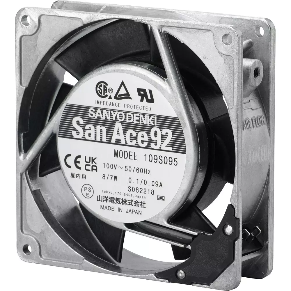 Sanyo Denki San Ace Ac Fan Motor Square AC100 V Input 25 mm Thickness, 109S095