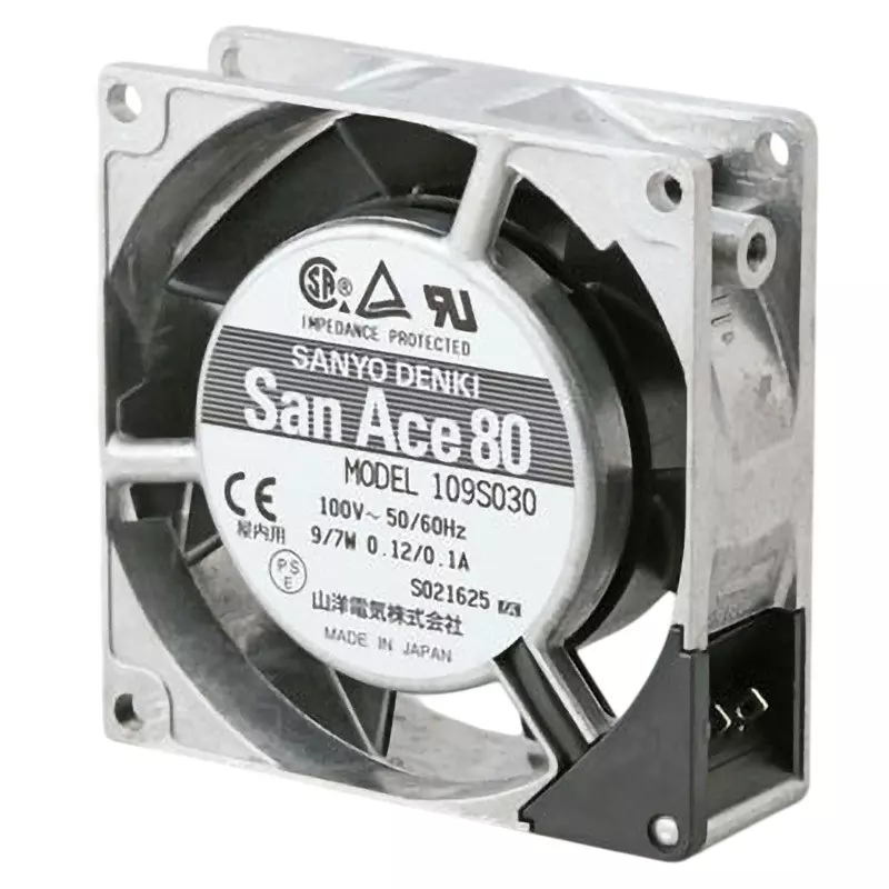 Sanyo Denki San Ace Ac Fan Motor Square AC100 V Input 25 mm Thickness, 109S030