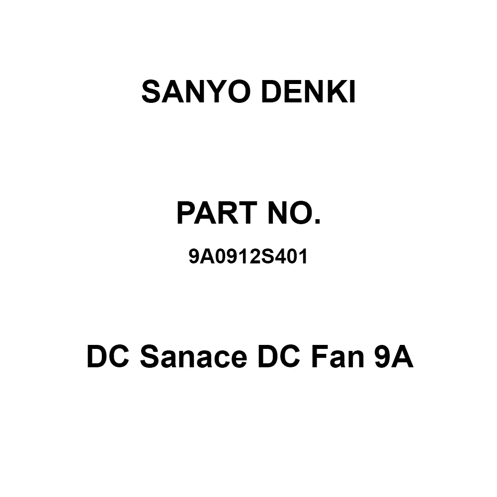 Sanyo Denki Sanace DC Fan 9 A Square With Pulse Sensor DC12 V 56.1 Pa 92x92 mm, 9A0912S401