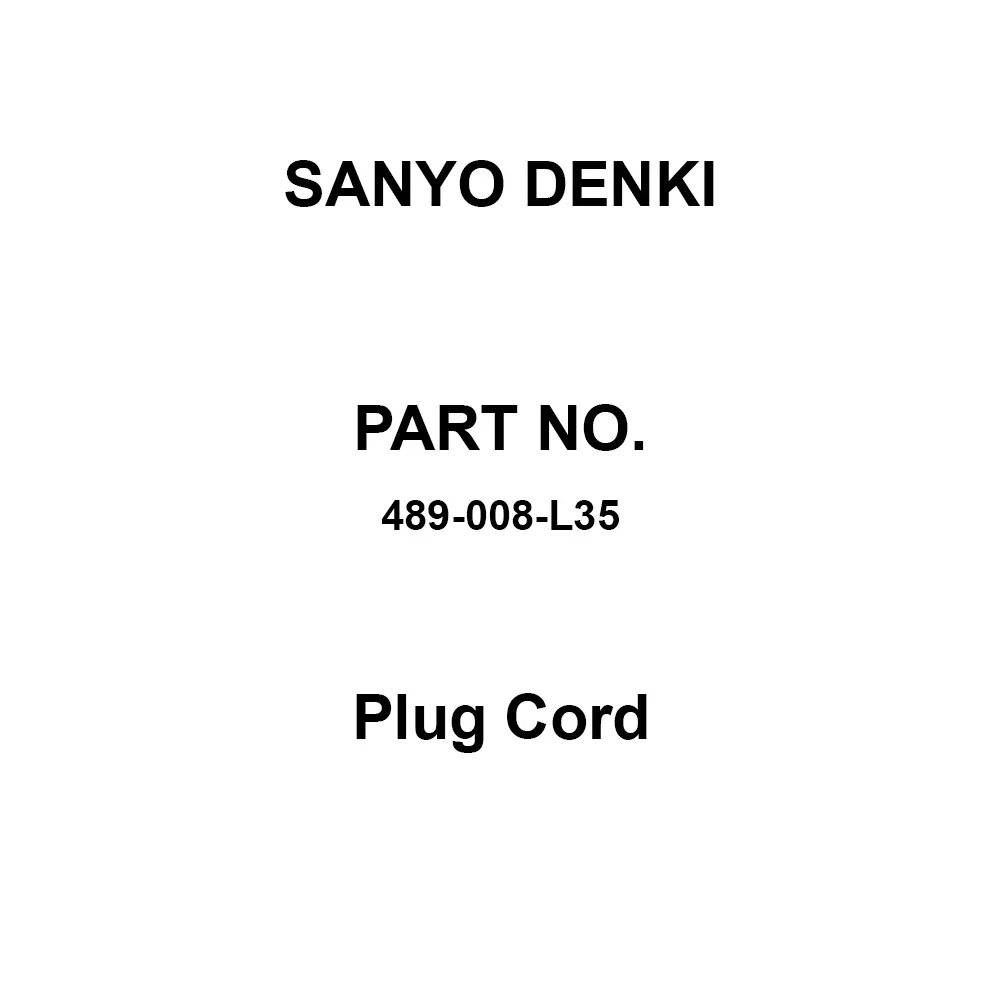 Sanyo Denki Plug Cord 3500 m Cable Length for 80 x 42mm, 489-008-L35