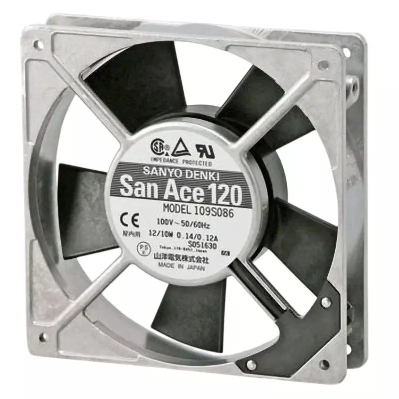 Sanyo Denki San Ace Ac Fan Motor Square AC100 V Input 25 mm Thickness, 109S086
