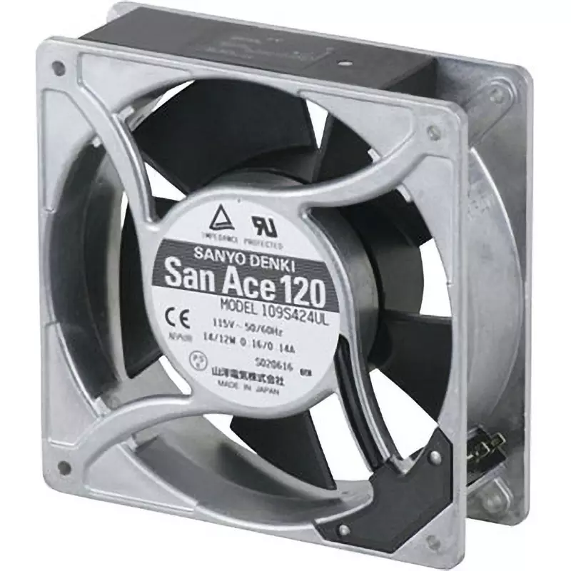 Sanyo Denki San Ace Ac Fan Motor Square AC100 V Input 25 mm Thickness, 109S096