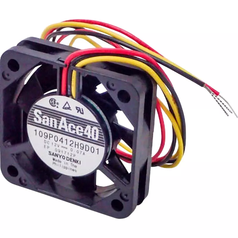 Sanyo Denki San Ace DC Fan Square 40x40 mm Size 10 mm Thickness, 109P0412H9D01