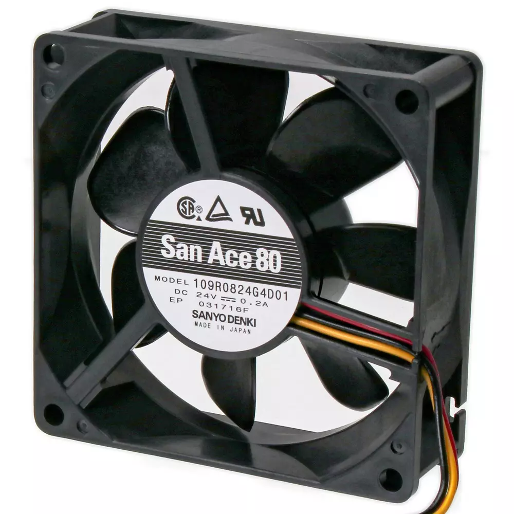 Sanyo Denki San Ace Standard DC Fan Square 80x80 mm Size 25 mm Thickness, 109R0824G4D01