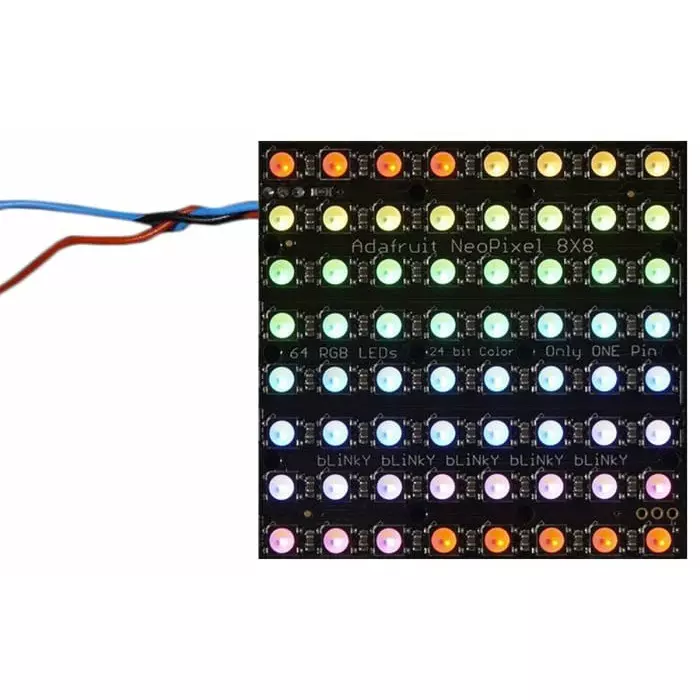 ADAFRUIT INDUSTRIES Neo Pixel Neo Matrix 64 RGBW Warm White Matrix Module LED Matrix, 2870