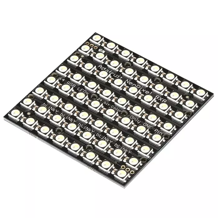 ADAFRUIT INDUSTRIES Neo Pixel Neo Matrix 64 RGBW Warm White Matrix Module LED Matrix, 2870