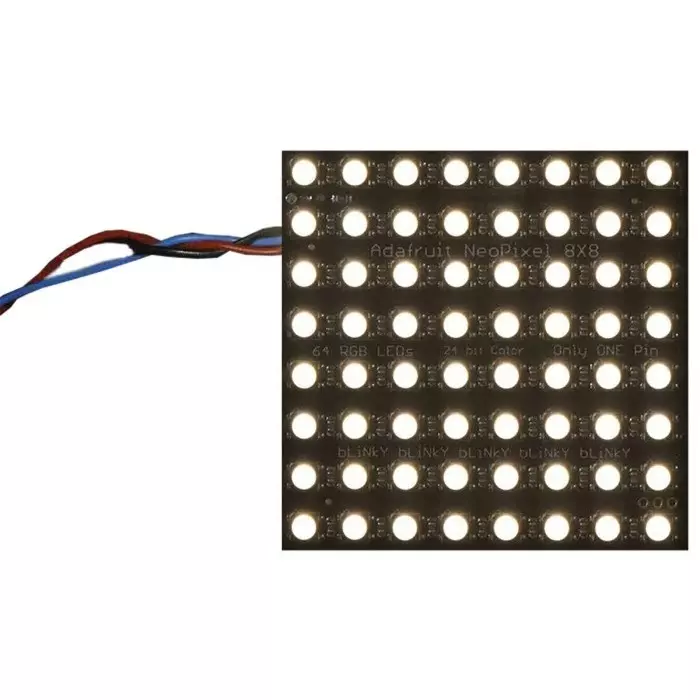 ADAFRUIT INDUSTRIES Neo Pixel Neo Matrix 64 RGBW Warm White Matrix Module LED Matrix, 2870