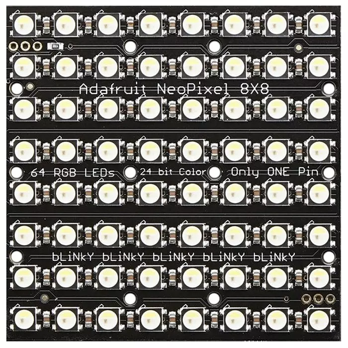 ADAFRUIT INDUSTRIES Neo Pixel Neo Matrix 64 RGBW Cool White Matrix Module LED Matrix, 2872