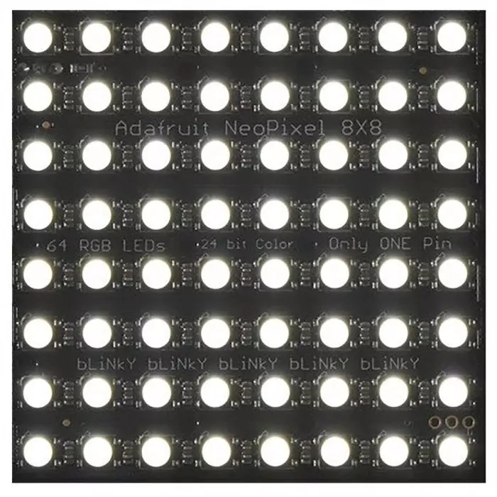 ADAFRUIT INDUSTRIES Neo Pixel Neo Matrix 64 RGBW Cool White Matrix Module LED Matrix, 2872