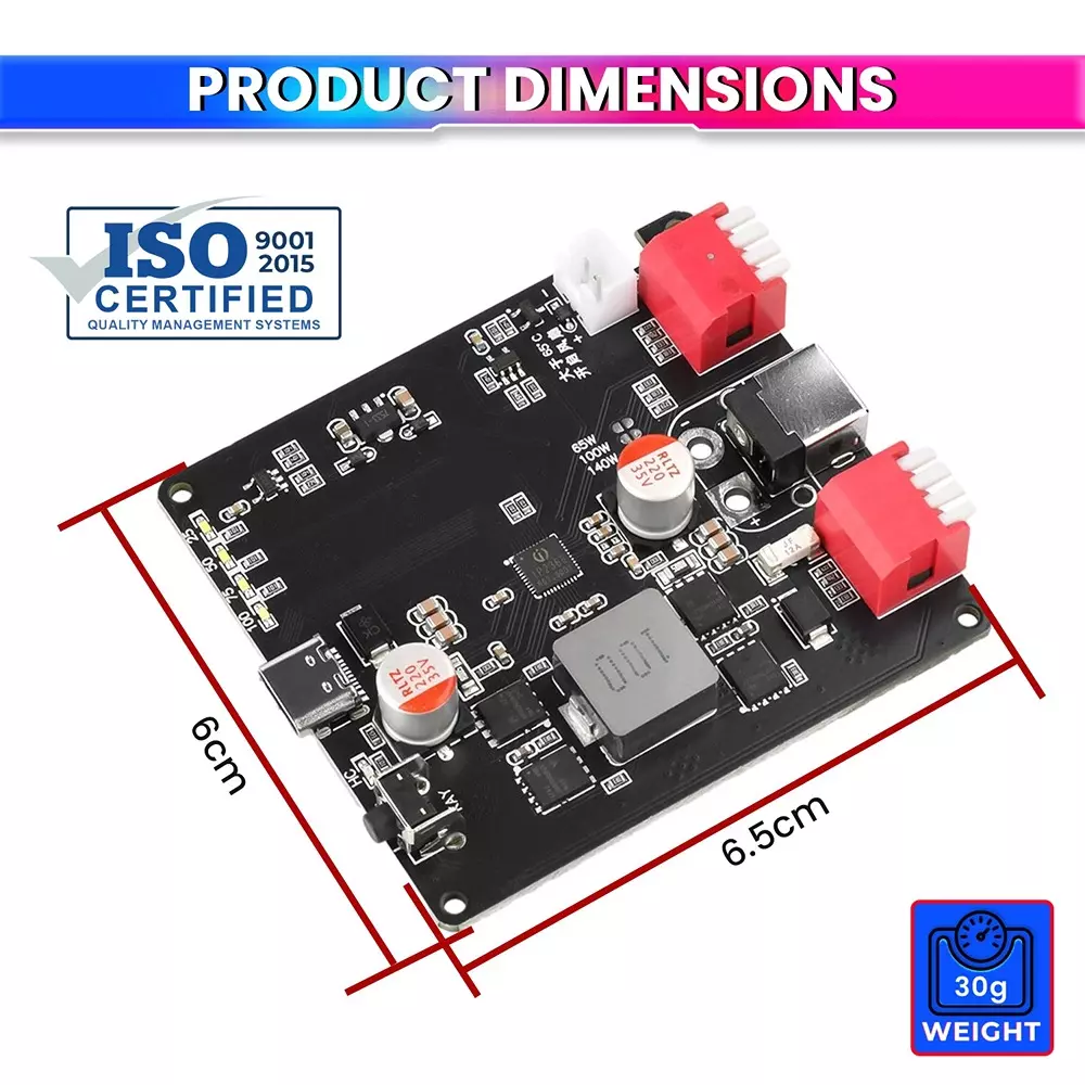 amiciSolar Bidirectional Fast Charging Module 140 W USB-C to DC PD3.1 Charger & Discharger for 2S–6S Li-ion, LiFePO4 & Polymer Battery Packs