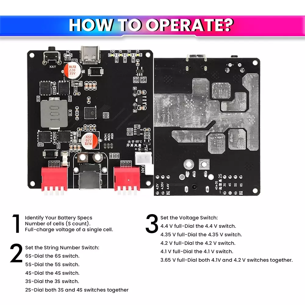 amiciSolar Bidirectional Fast Charging Module 140 W USB-C to DC PD3.1 Charger & Discharger for 2S–6S Li-ion, LiFePO4 & Polymer Battery Packs