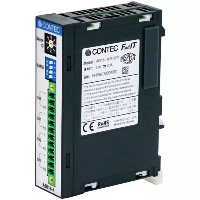 CONTEC Analog Input Module 300 mA (Max.)(DC 5 V), ADI16-4(FIT)GY