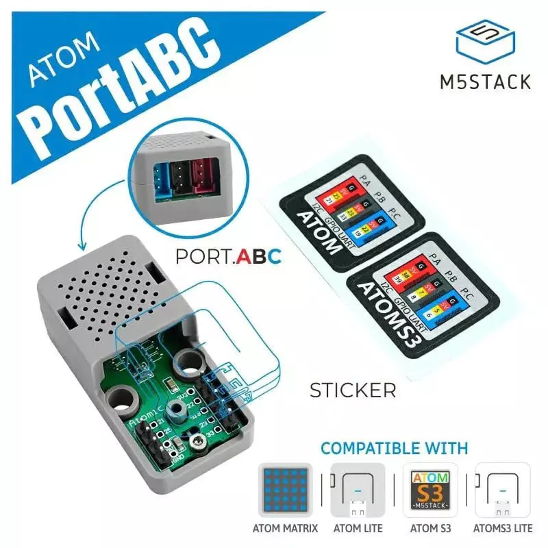 M5Stack Expansion Base 64x24x29 mm Dimension, M5STACK-A130