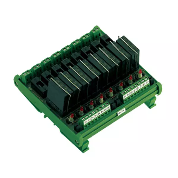 Connectwell Solid State Relay Module 8 Channel 24 VDC  with Base (Plugable Relay) & Output Fuse, IMERS FC8/24D400A3