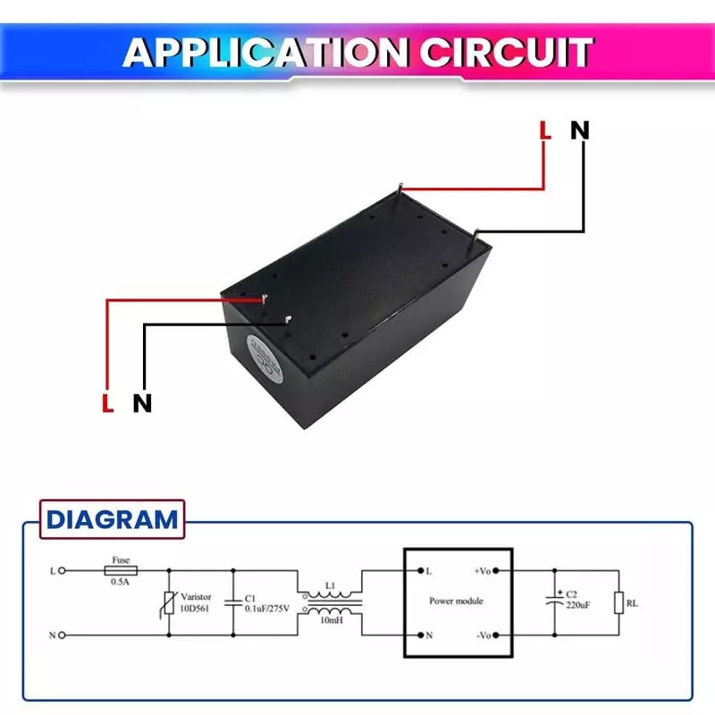 amiciSmart AC to DC Power Supply PCB Module 5 W 220 V AC to 3.3 V DC Compact Reliable & Efficient Buck Converter, 1xPSM-220-3.3