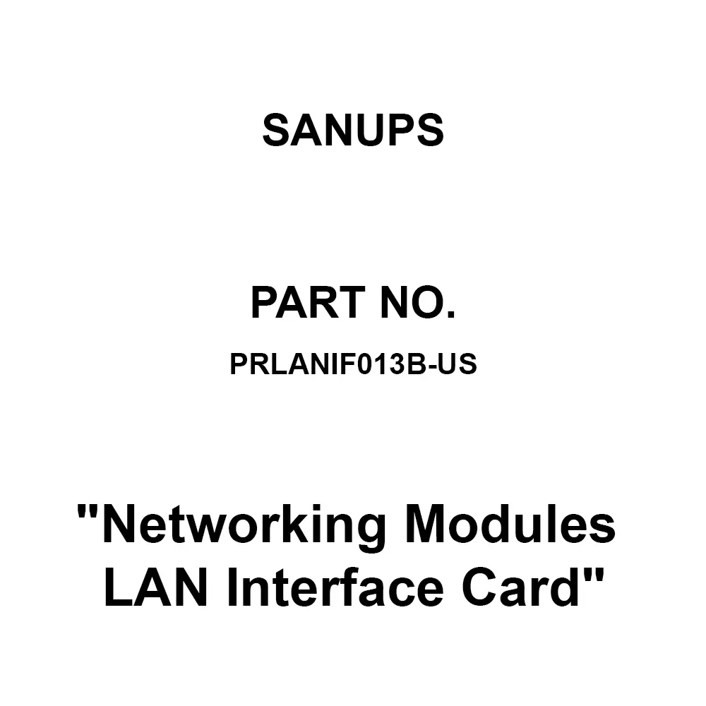 SANUPS LAN Network Series Network Interface Module, PRLANIF013B-US