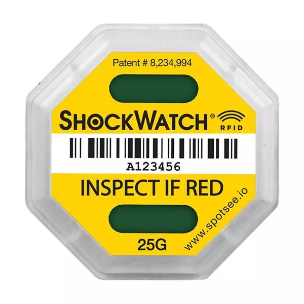 SpotSee ShockWatch +60�C Maximum Operating Temperature, SWRFID-25G