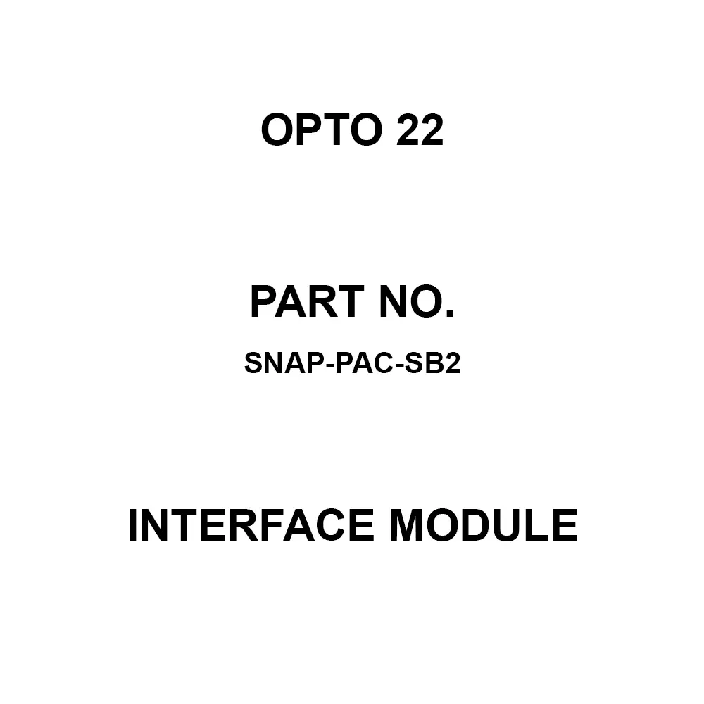 OPTO 22 Interface Module RS-485 Interface, SNAP-PAC-SB2