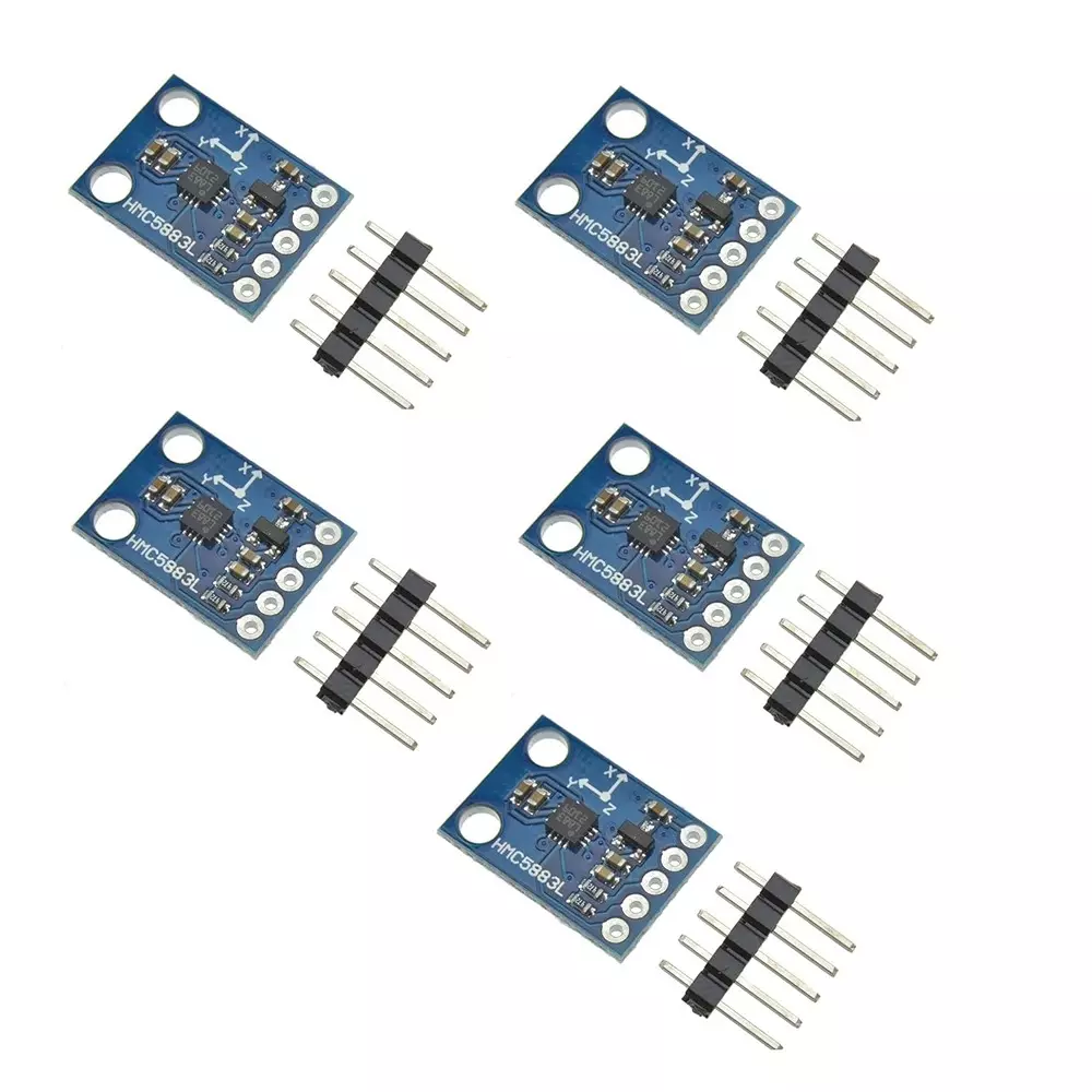 Invento Electronic Magnetic Sensor Module DC3-5 V Operating Voltage ±1.3-8 Gauss Measuring Range, HMC5883L (Pack of 5 Pcs)