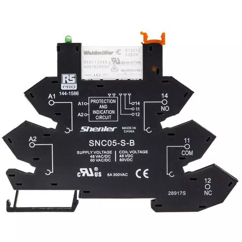RS PRO Interface Relay Module Din Rail Mounting AC/DC 48 V Rated Coil Voltage, 144-1586
