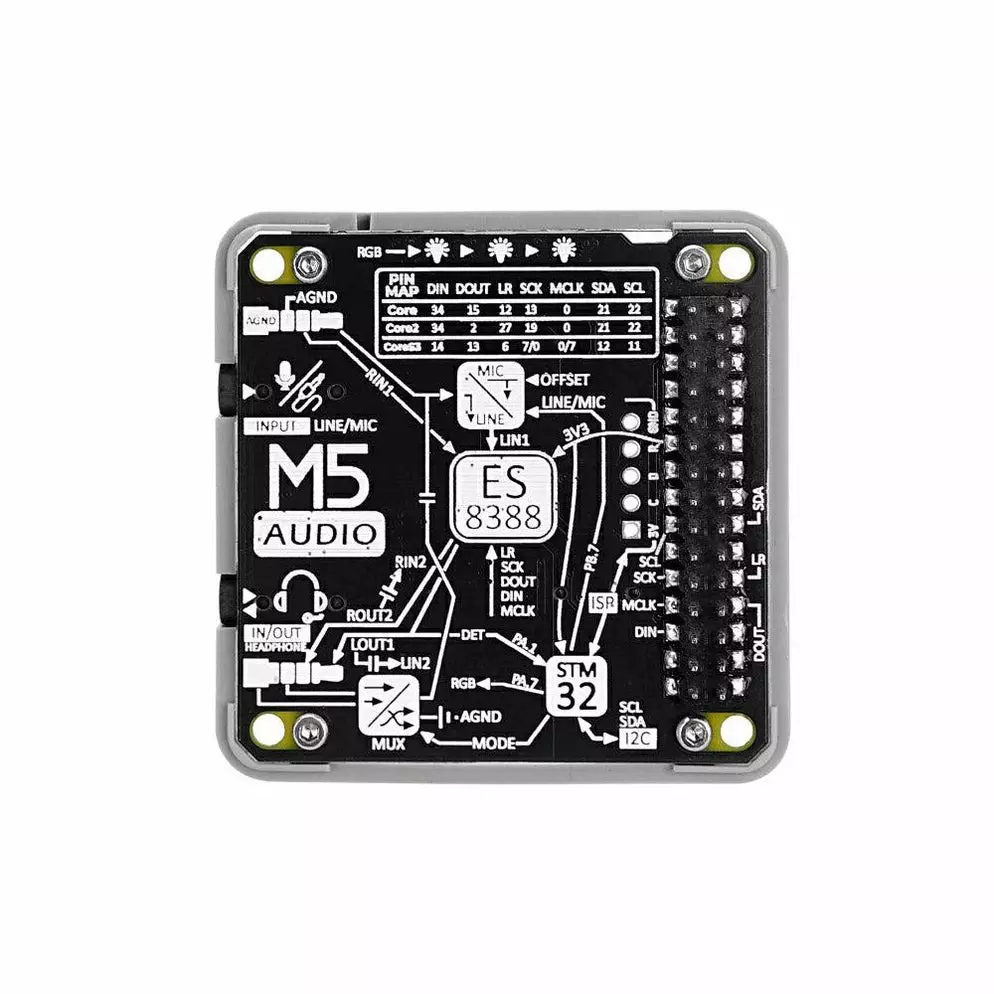 M5Stack Audio Module 54.0x54.0x13.1 mm Dimension, M5STACK-M144