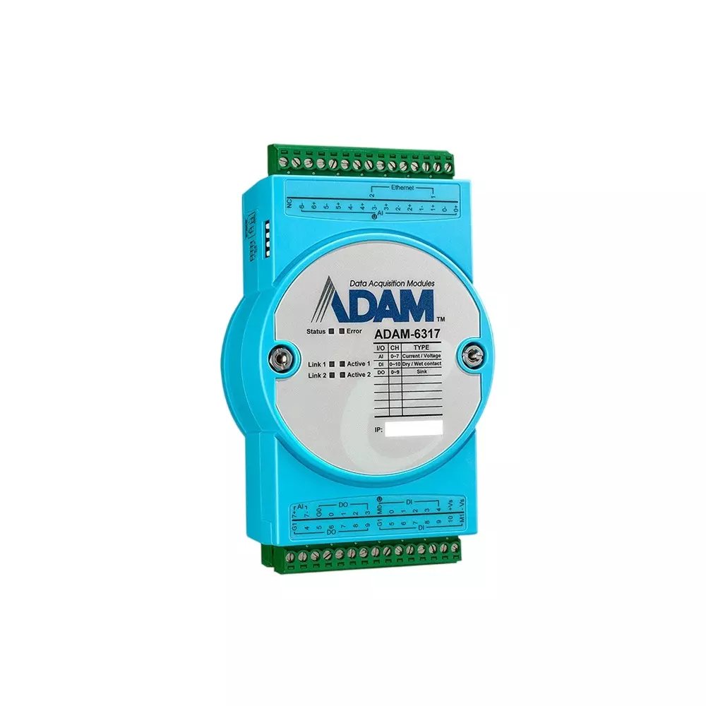Advantech Ethernet Module 10 to 30 V DC Input Power 2500 V DC Insulation Voltage, ADAM-6317-A1