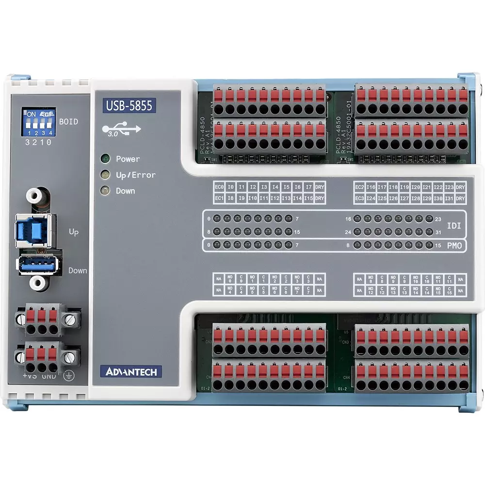 Advantech I/O Module 16 relays Output USB 3.0 USB type 168 x120 x40 Dimensions, USB-5855-AE