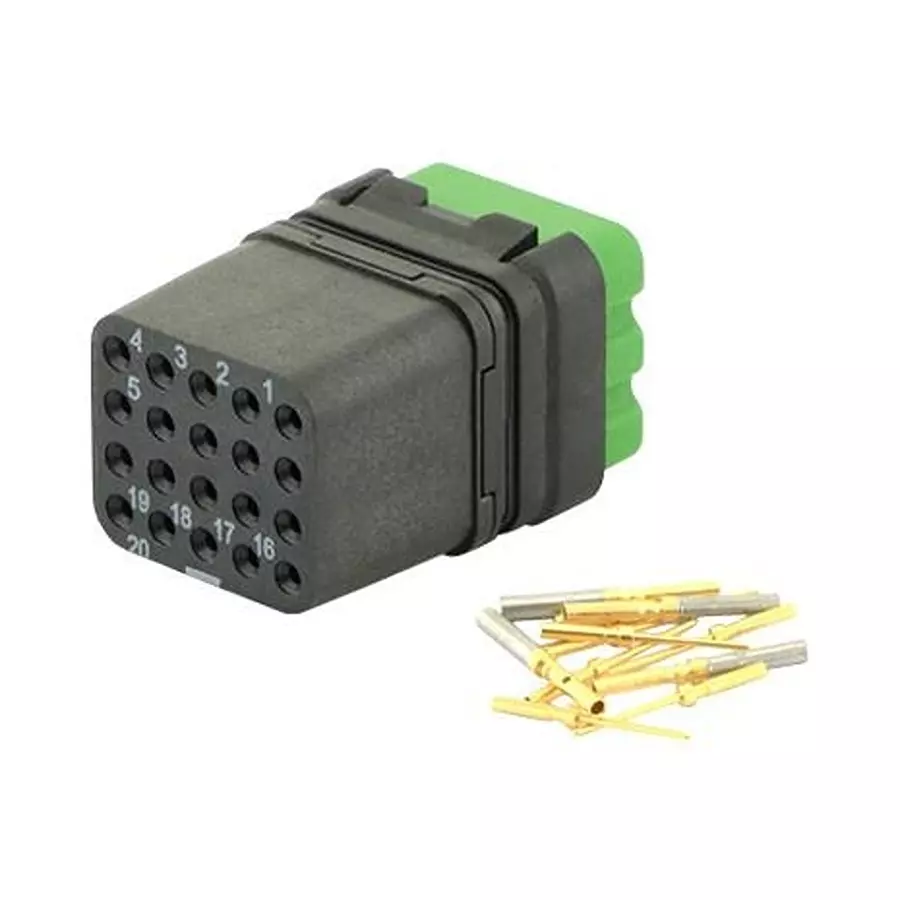 SOURIAU-SUNBANK / EATON RECTANGULAR MODULE, RCPT, 20POS, 4ROW, 8MQ2M2022SN