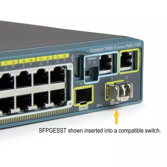 StarTech.com Cisco Compatible LC Multi Mode Transceiver Module Half/Full Duplex, SFPGESST