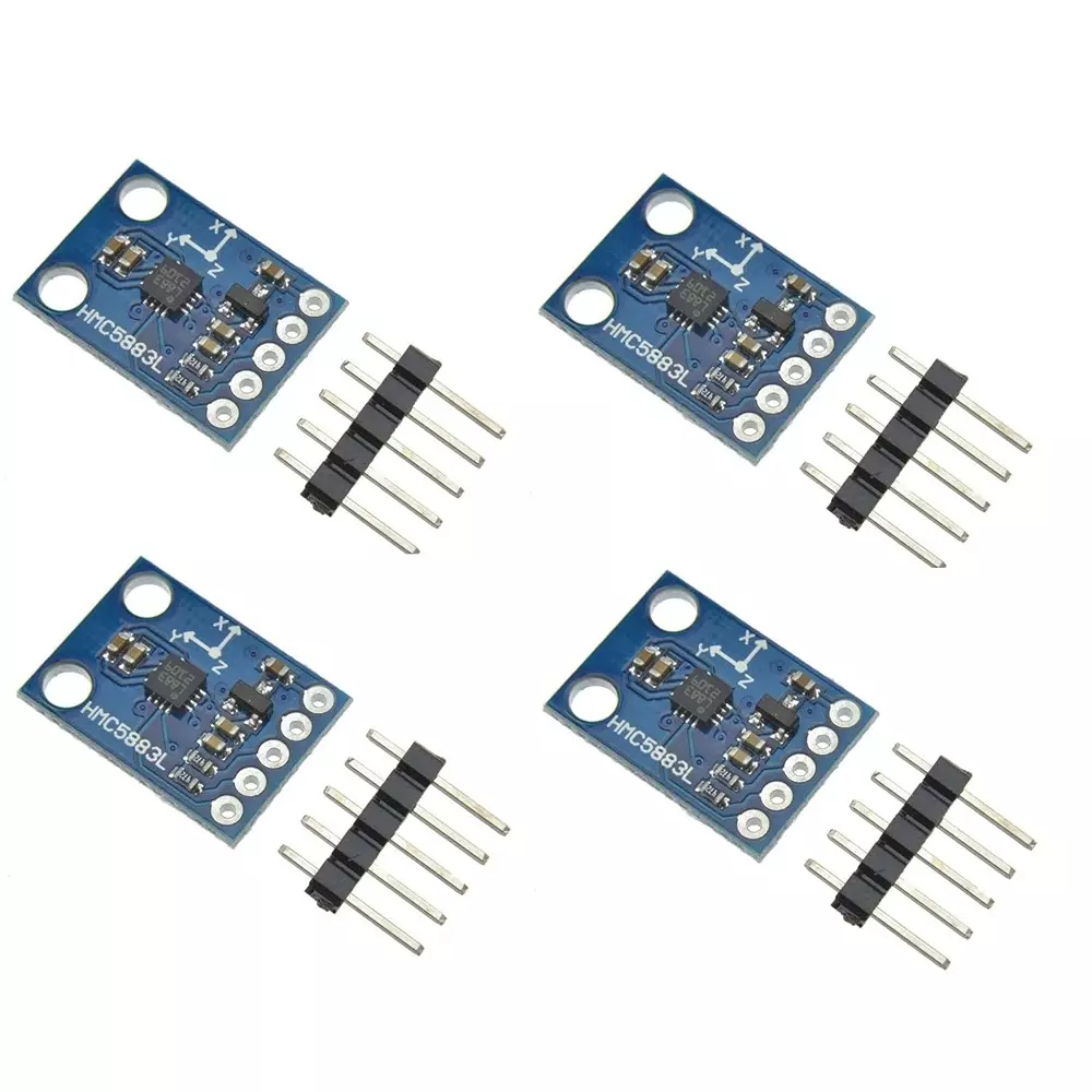 Invento Electronic Magnetic Sensor Module DC3-5 V Operating Voltage ±1.3-8 Gauss Measuring Range, HMC5883L (Pack of 4 Pcs)