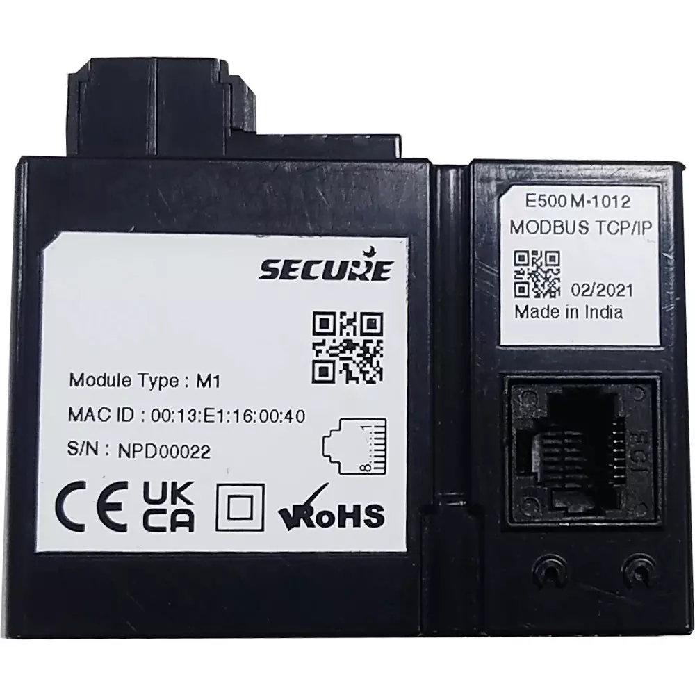 Secure Communication Module M1, Modbus TCP IP, Stand Alone for E500 Advanced Power Monitoring Device in Black Color, E500M-1012