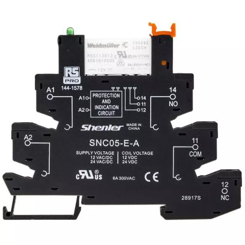 RS PRO Interface Relay Module Din Rail Mounting AC/DC 12 V Rated Coil Voltage, 144-1578