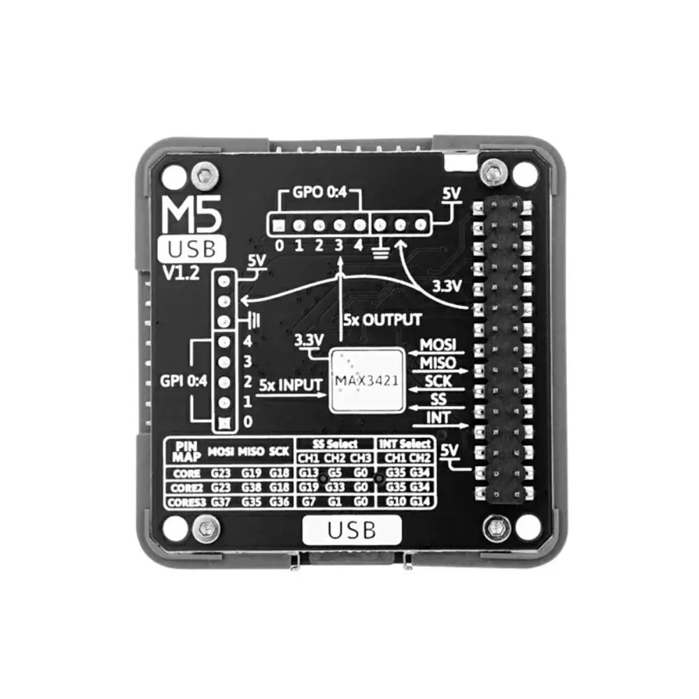 M5Stack USB Module 54.2 x54.2 x12.8 mm Outer Dimensions, M5STACK-M020-V12