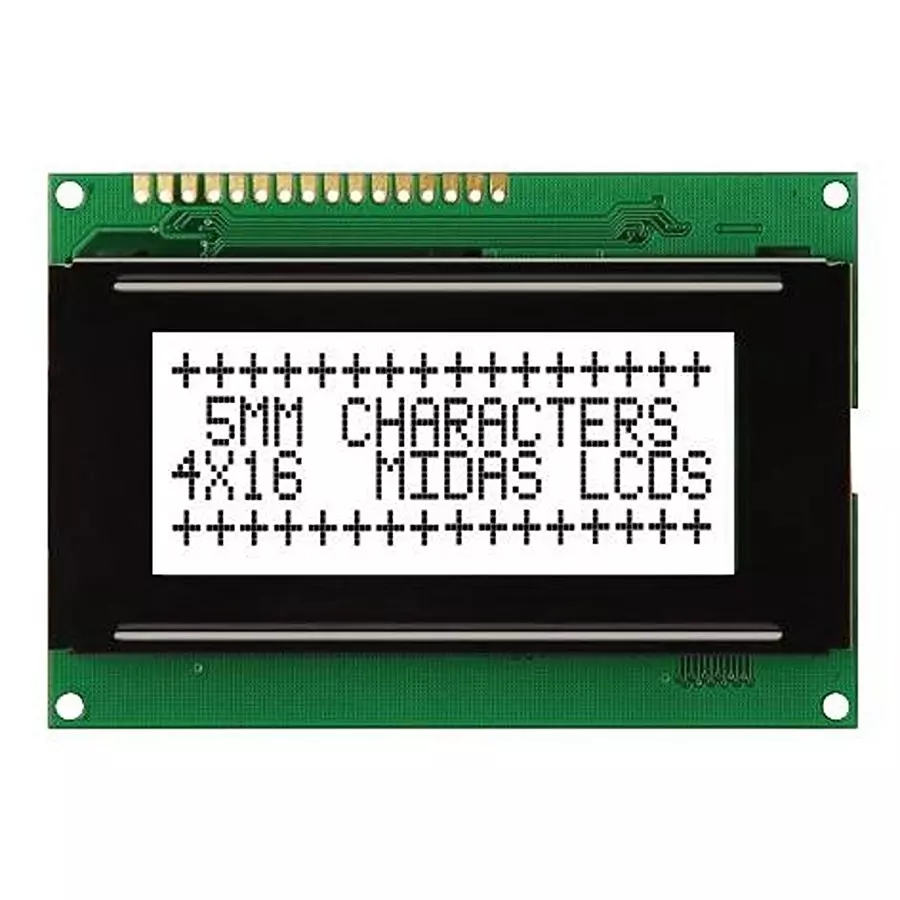 MIDAS DISPLAYS DISPLAY, ALPHANUMERIC, 20X4, WHITE, MC42004A6WK-FPTLW-V2