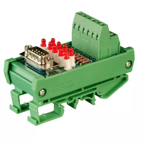 Connectwell Male DSUB Module 37 Pin Spring Rail Mount with LED Indication, IMDSUBM/37/L1