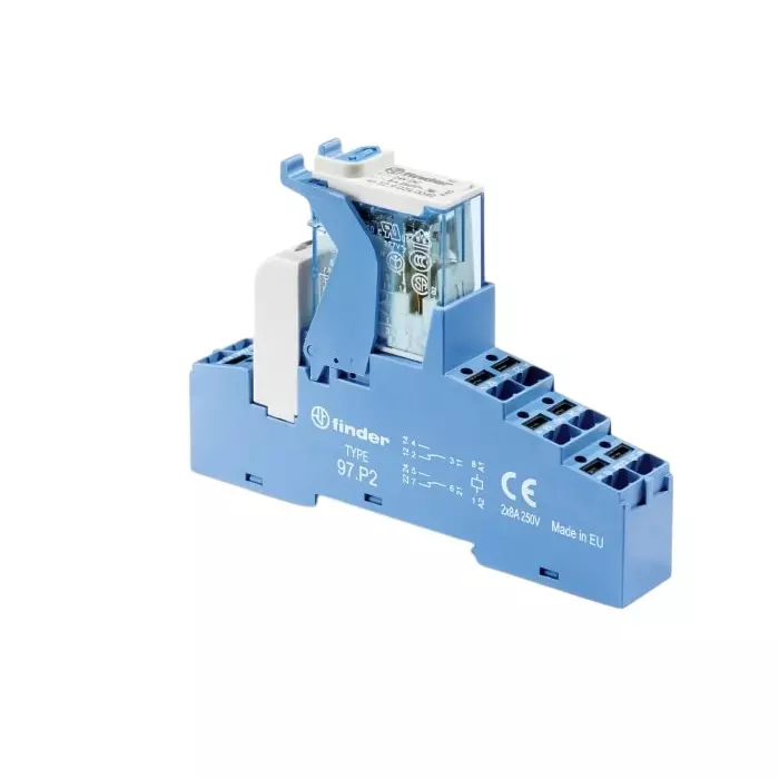 Finder 4C Series Interface Relay Module DIN Rail Mount 48 V DC Coil DPDT 16 A Load, 4C.P2.9.048.0050SPA