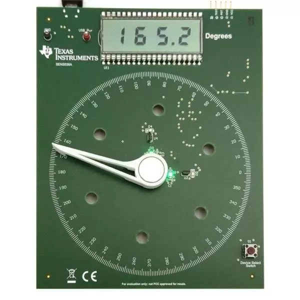 TEXAS INSTRUMENTS Linear Hall Effect Sensor Evaluation Module 3.3 V, 5 V Operating Supply Voltage, DRV5055-ANGLE-EVM