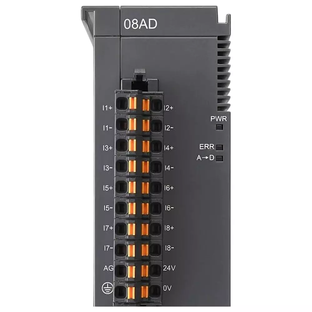 Delta 8 Channels Analog Input Module with 16 Bit Resolution, Rectangular Shape Plastic Body, AS08AD-B
