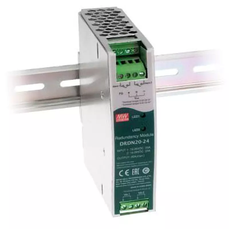 Mean Well Redundancy Module 19 to 29 dc V Supply Voltage Input: 20 A Current Range , DRDN20-24