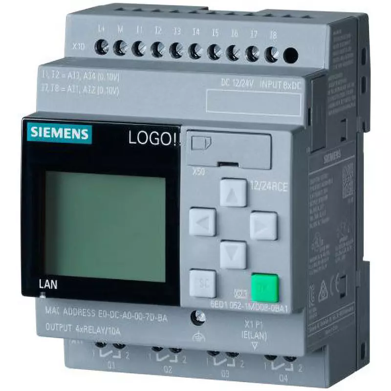 Siemens PLC I/O Module 12, 24 DC Rated Voltage 12, 24 V Rated Voltage 10 A Output Current, 6ED1052-1MD08-0BA1