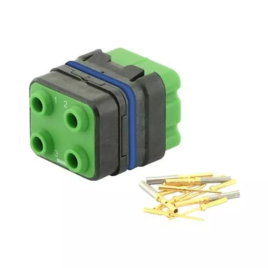 SOURIAU-SUNBANK / EATON RECTANGULAR MODULE, PLUG, 4POS, 2ROW, 8MQ2M0412PDE