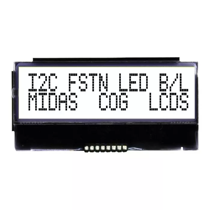 MIDAS DISPLAYS LCD, ALPHA-NUM, 16 X 2, WHITE, MCCOG21605C6W-FPTLWI