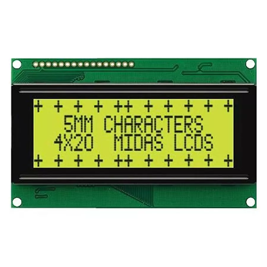 MIDAS DISPLAYS DISPLAY, ALPHANUMERIC, 20X4, NOBACKLIGHT, MC42005A6W-SPR-V2